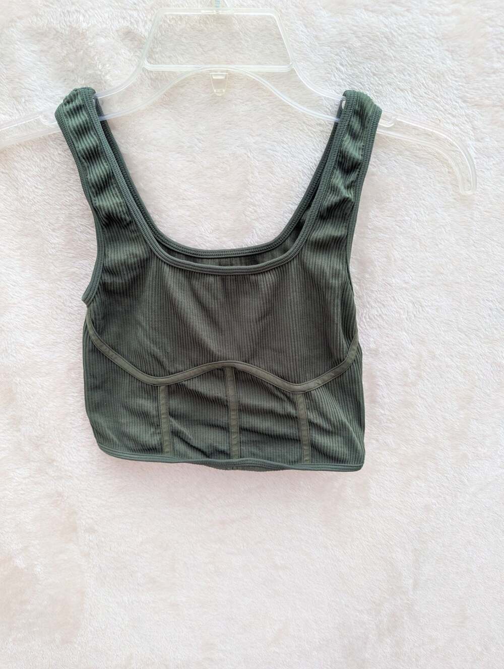Tilly's Ribbed Seamless Corset-Style Crop Tank Top